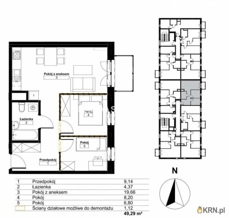 Mieszkanie  na sprzedaż, 3 pokojowe, Kraków, Bieżanów-Prokocim/Złocień, ul. 