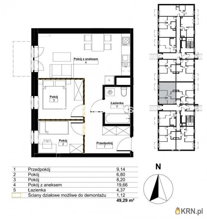 Mieszkanie  na sprzedaż, 3 pokojowe, Kraków, Bieżanów-Prokocim/Złocień, ul. 