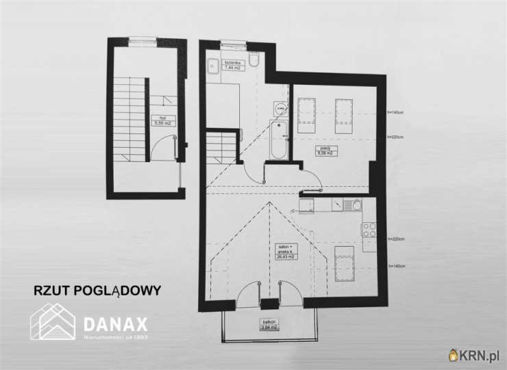 Zielonki, ul. Krakowskie Przedmieście, Mieszkanie  na sprzedaż, 2 pokojowe