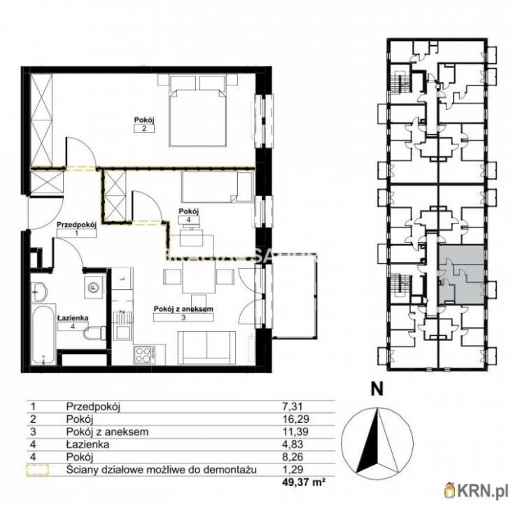 Mieszkanie  na sprzedaż, 3 pokojowe, Kraków, Bieżanów-Prokocim/Złocień, ul. 