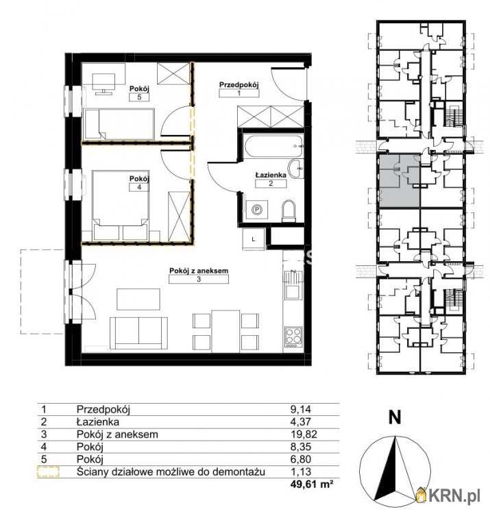 Mieszkanie  na sprzedaż, 3 pokojowe, Kraków, Bieżanów-Prokocim/Złocień, ul. 