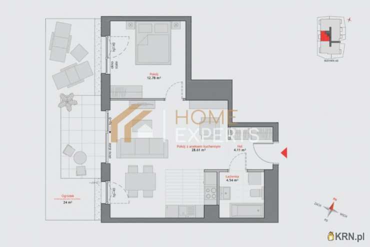 2 pokojowe, Mieszkanie  na sprzedaż, Gdańsk, Oliwa, ul. J. Kasprowicza