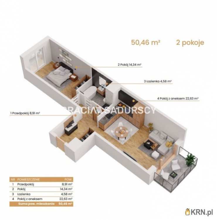 Mieszkanie  na sprzedaż, 2 pokojowe, Katowice, ul. Ceglana