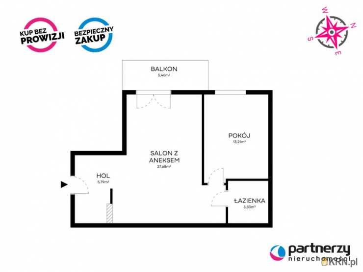 2 pokojowe, Dzierżążno, ul. Szpitalna, Mieszkanie  na sprzedaż
