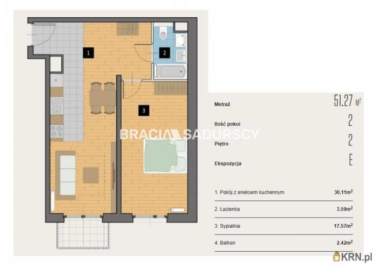 Kraków, Krowodrza, ul. Kijowska, Mieszkanie  na sprzedaż, 2 pokojowe