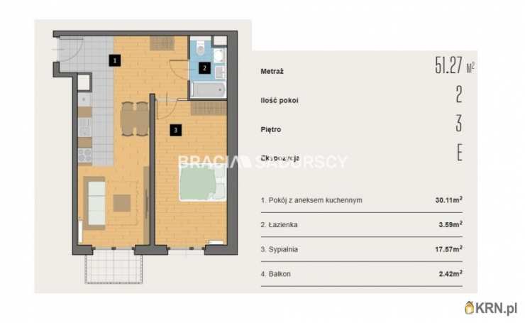 Kraków, Krowodrza, ul. Kijowska, 2 pokojowe, Mieszkanie  na sprzedaż