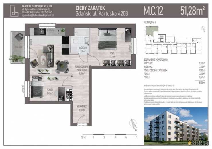 3 pokojowe, Mieszkanie  na sprzedaż, Gdańsk, Siedlce, ul. Kartuska