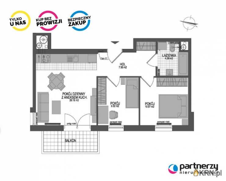 Mieszkanie  na sprzedaż, 3 pokojowe, Gdańsk, Przymorze Wielkie, ul. Obrońców Wybrzeża