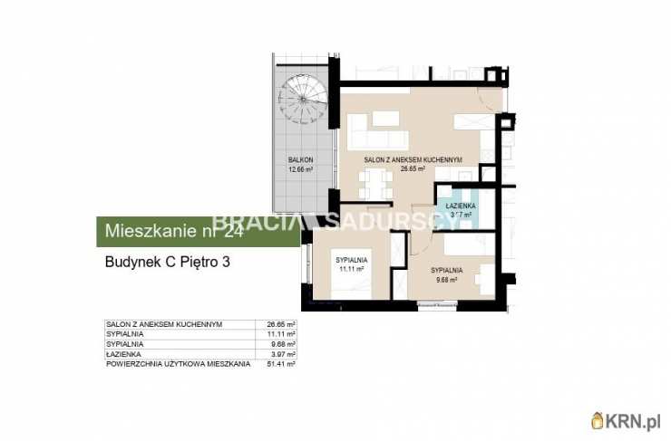 3 pokojowe, Mieszkanie  na sprzedaż, Kraków, Wzgórza Krzesławickie, ul. Kantorowicka
