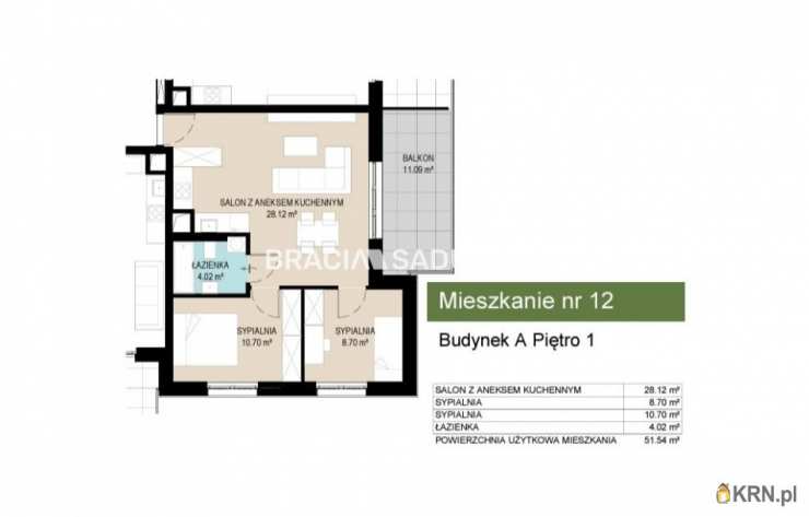3 pokojowe, Mieszkanie  na sprzedaż, Kraków, Wzgórza Krzesławickie, ul. Kantorowicka