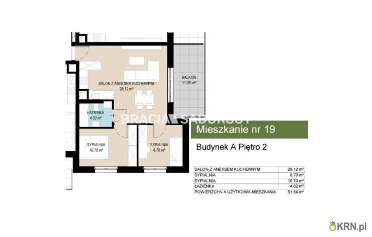 3 pokojowe, Mieszkanie  na sprzedaż, Kraków, Wzgórza Krzesławickie, ul. Kantorowicka