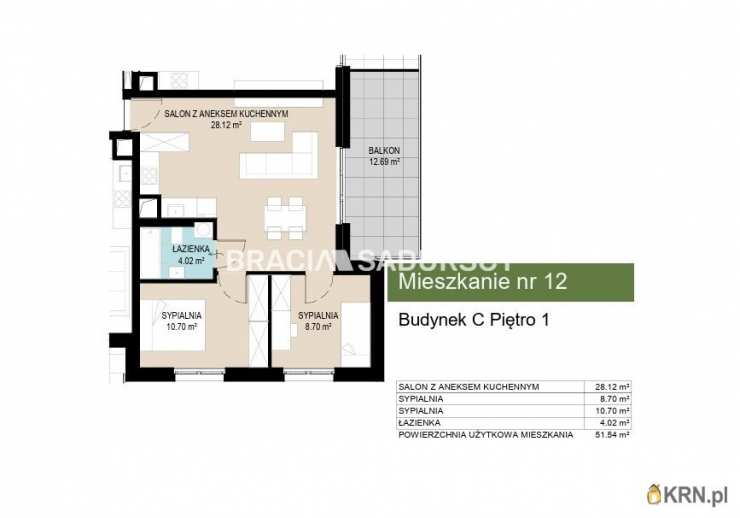 Kraków, Wzgórza Krzesławickie, ul. Kantorowicka, Mieszkanie  na sprzedaż, 3 pokojowe