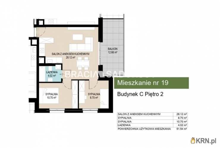 3 pokojowe, Mieszkanie  na sprzedaż, Kraków, Wzgórza Krzesławickie, ul. Kantorowicka