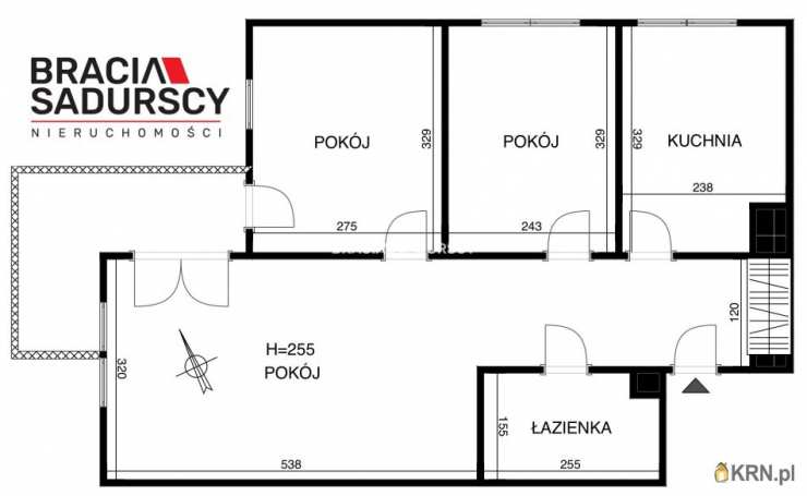 3 pokojowe, Mieszkanie  na sprzedaż, Kraków, Podgórze Duchackie/Kurdwanów, ul. Kordiana