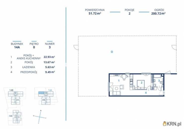 Mieszkanie  na sprzedaż, 2 pokojowe, Kraków, Dębniki/Ruczaj, ul. K. Bunscha