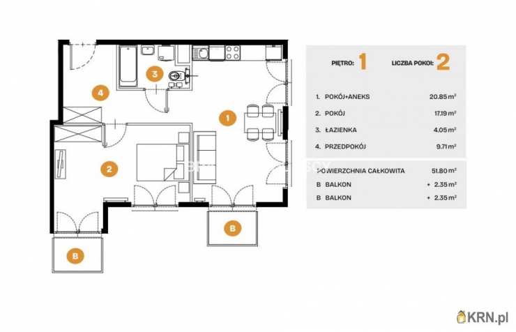 Kraków, Bronowice, ul. Na Błonie, Mieszkanie  na sprzedaż, 2 pokojowe