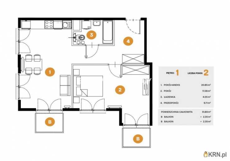 Kraków, Bronowice, ul. Na Błonie, Mieszkanie  na sprzedaż, 2 pokojowe