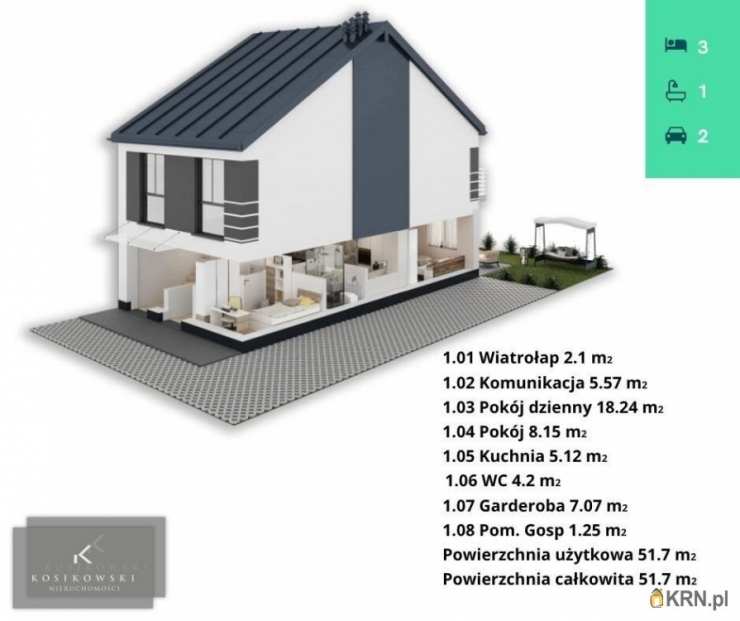 3 pokojowe, Mieszkanie  na sprzedaż, Hanulin, ul. 