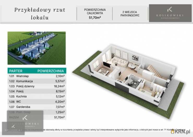 Kosikowski Nieruchomości, Mieszkanie  na sprzedaż, Hanulin, ul. 