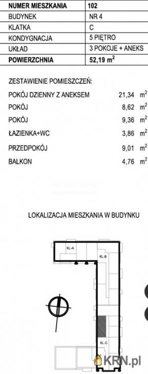 Lublin, Dziesiąta, ul. , 3 pokojowe, Mieszkanie  na sprzedaż