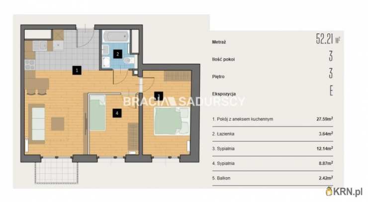 Kraków, Krowodrza, ul. Kijowska, 3 pokojowe, Mieszkanie  na sprzedaż