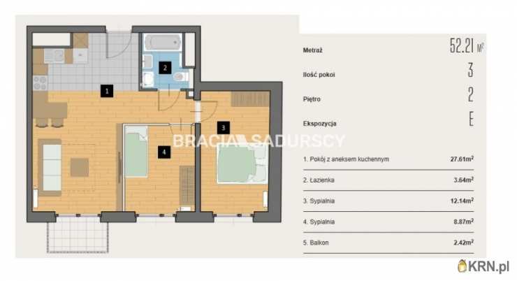 Kraków, Krowodrza, ul. Kijowska, Mieszkanie  na sprzedaż, 3 pokojowe