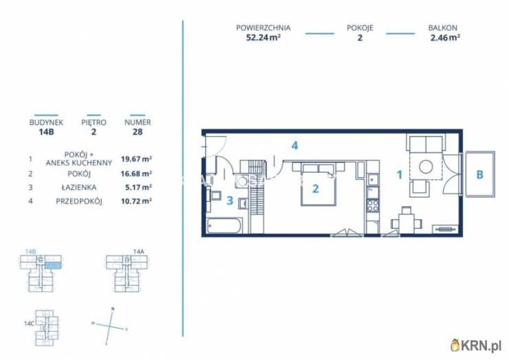Kraków, Dębniki/Ruczaj, ul. Czerwone Maki, Mieszkanie  na sprzedaż, 2 pokojowe