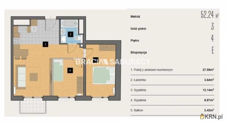 Kraków, Krowodrza, ul. Kijowska, 3 pokojowe, Mieszkanie  na sprzedaż