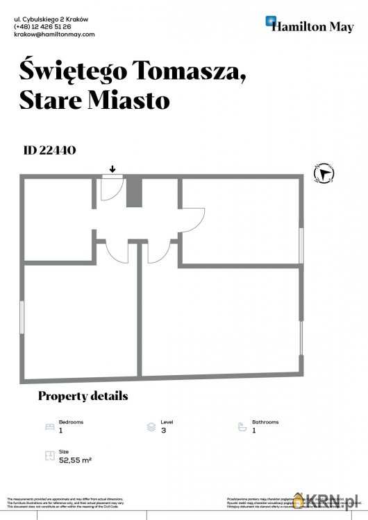 Hamilton May, Mieszkanie  na sprzedaż, Kraków, Stare Miasto, ul. św. Tomasza