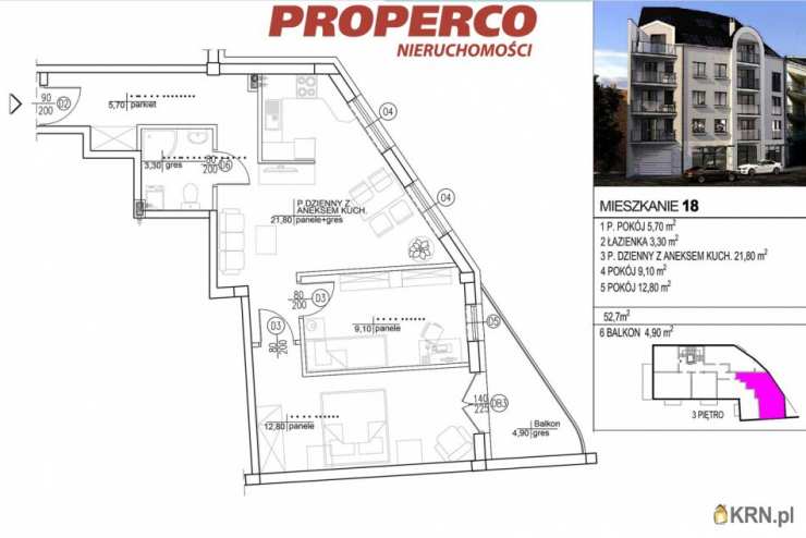 Kielce, ul. Starodomaszowska, 3 pokojowe, Mieszkanie  na sprzedaż