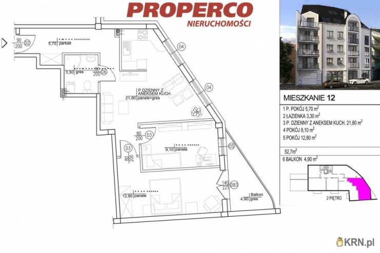 Kielce, ul. Starodomaszowska, Mieszkanie  na sprzedaż, 3 pokojowe