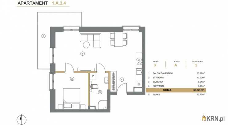 Wieliczka, ul. A. Asnyka, Mieszkanie  na sprzedaż, 2 pokojowe