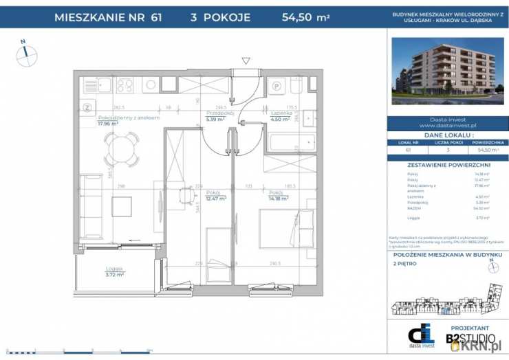 Mieszkanie  na sprzedaż, Kraków, Grzegórzki, ul. Dąbska, 3 pokojowe