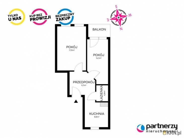 Pruszcz Gdański, ul. J. Soplicy, Mieszkanie  na sprzedaż, 2 pokojowe