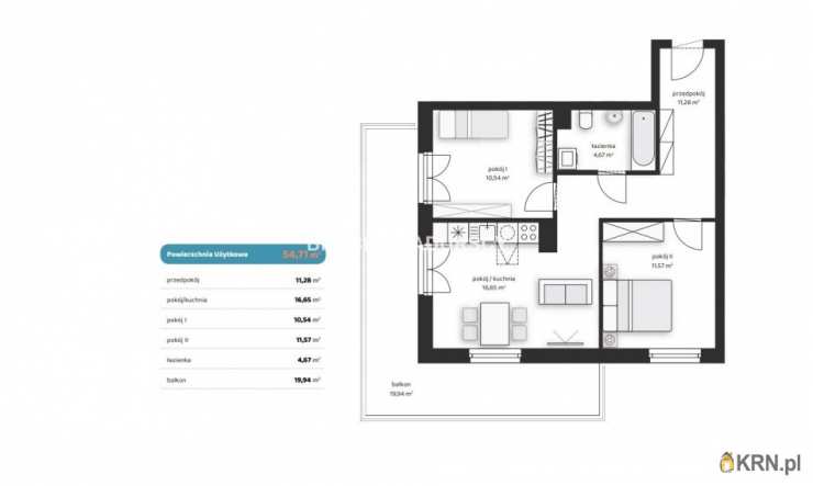 3 pokojowe, Mieszkanie  na sprzedaż, Kraków, Wzgórza Krzesławickie, ul. Polskich