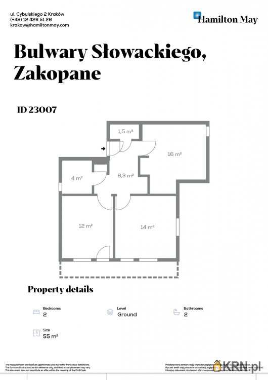 3 pokojowe, Mieszkanie  na sprzedaż, Zakopane, ul. Bulwary Słowackiego