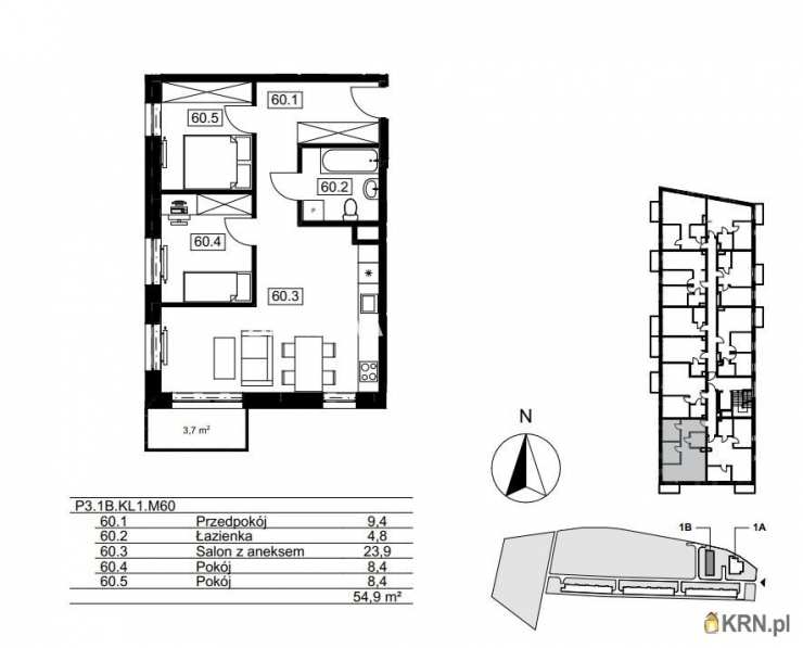Kraków, Bieżanów-Prokocim/Złocień, ul. Agatowa, Mieszkanie  na sprzedaż, 3 pokojowe