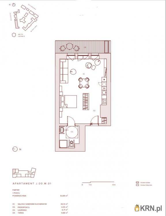 1 pokojowe, Mieszkanie  na sprzedaż, Wrocław, Krzyki, ul. 