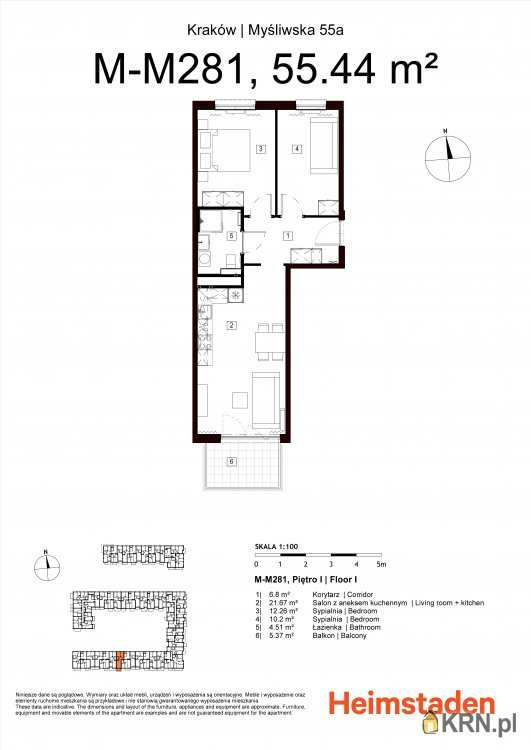 Mieszkanie  na sprzedaż, 3 pokojowe, Kraków, Podgórze/Płaszów, ul. Myśliwska