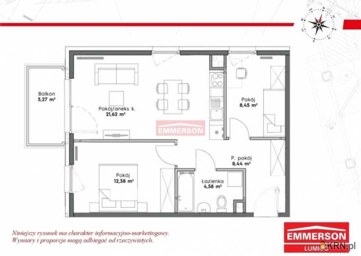 3 pokojowe, Kraków, Prądnik Biały, ul. , Mieszkanie  na sprzedaż