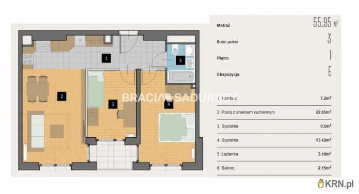 Kraków, Krowodrza, ul. Kijowska, Mieszkanie  na sprzedaż, 3 pokojowe