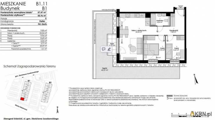 Starogard Gdański, ul. , Mieszkanie  na sprzedaż, 3 pokojowe