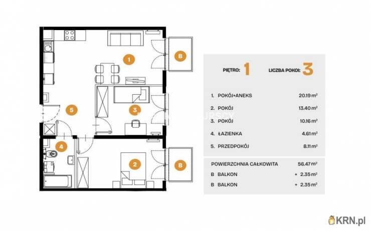 Mieszkanie  na sprzedaż, Kraków, Bronowice, ul. Na Błonie, 3 pokojowe