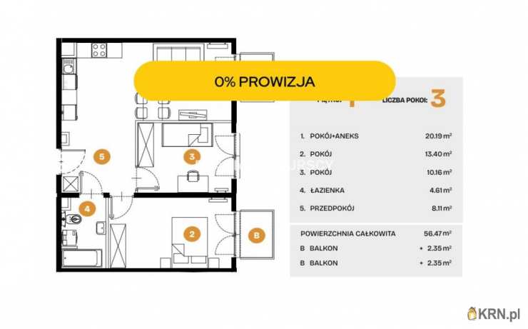Mieszkanie  na sprzedaż, Kraków, Bronowice, ul. Na Błonie, 3 pokojowe