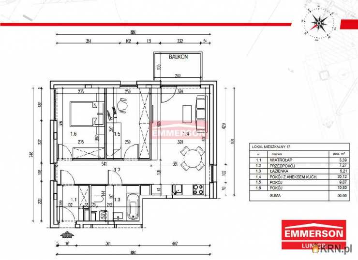 3 pokojowe, Kraków, Podgórze Duchackie, ul. , Mieszkanie  na sprzedaż