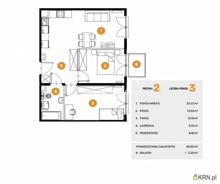 Mieszkanie  na sprzedaż, Kraków, Bronowice, ul. Na Błonie, 3 pokojowe