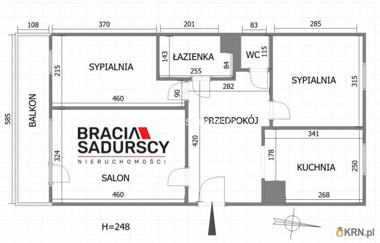 Mieszkanie  na sprzedaż, Kraków, Krowodrza/Łobzów, ul. Kazimierza Wielkiego, 3 pokojowe