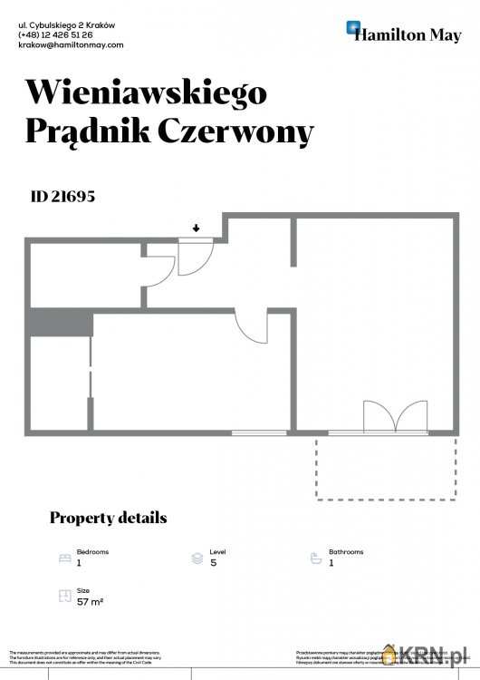 Mieszkanie  do wynajęcia, , Kraków, Prądnik Czerwony, ul. H. Wieniawskiego