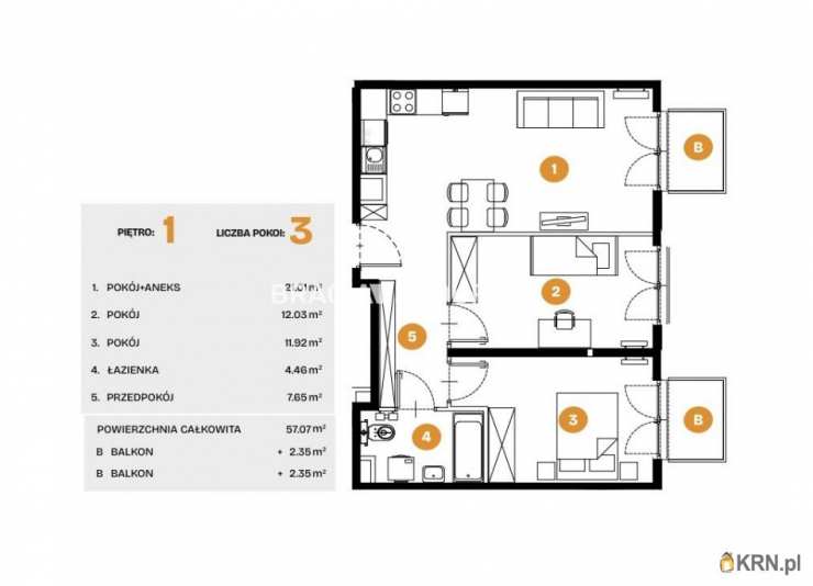 Mieszkanie  na sprzedaż, Kraków, Bronowice, ul. Na Błonie, 3 pokojowe