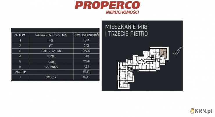 3 pokojowe, Mieszkanie  na sprzedaż, Jędrzejów, ul. 